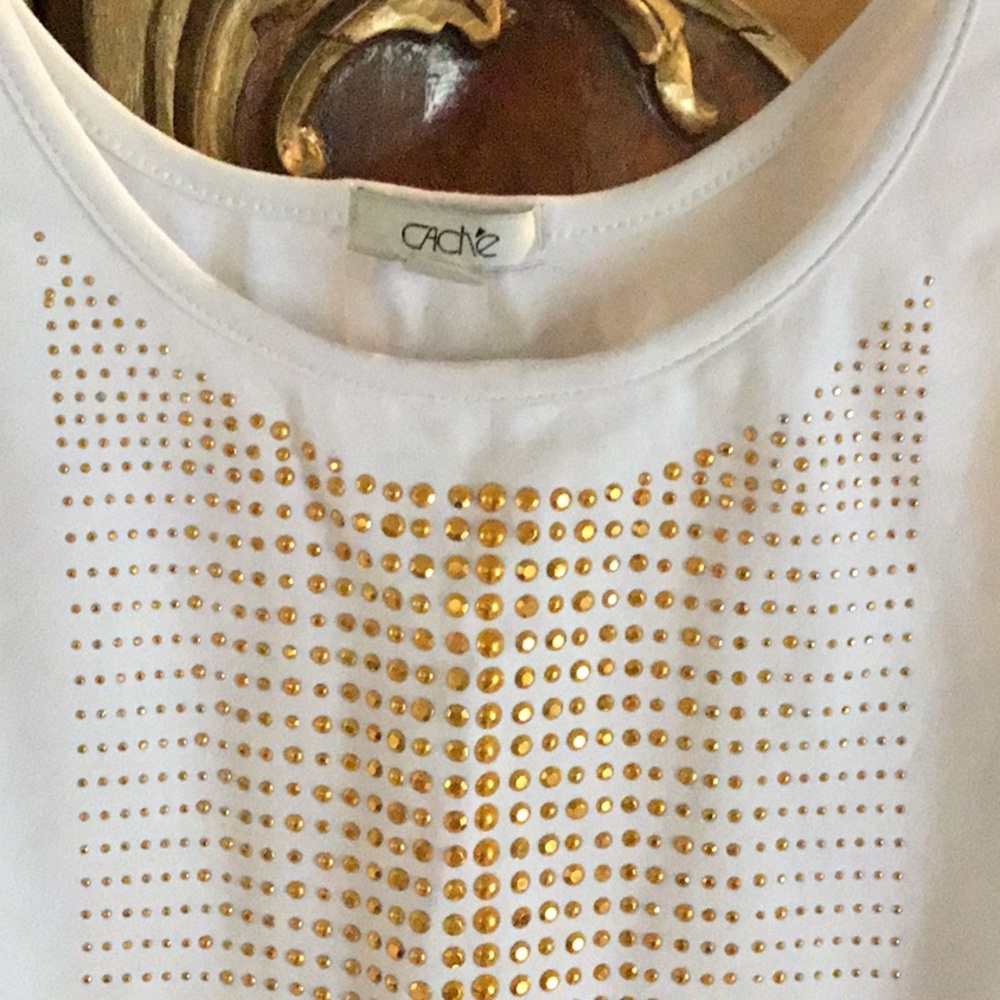 Cache White Embellished Tank - Picture 2 of 5